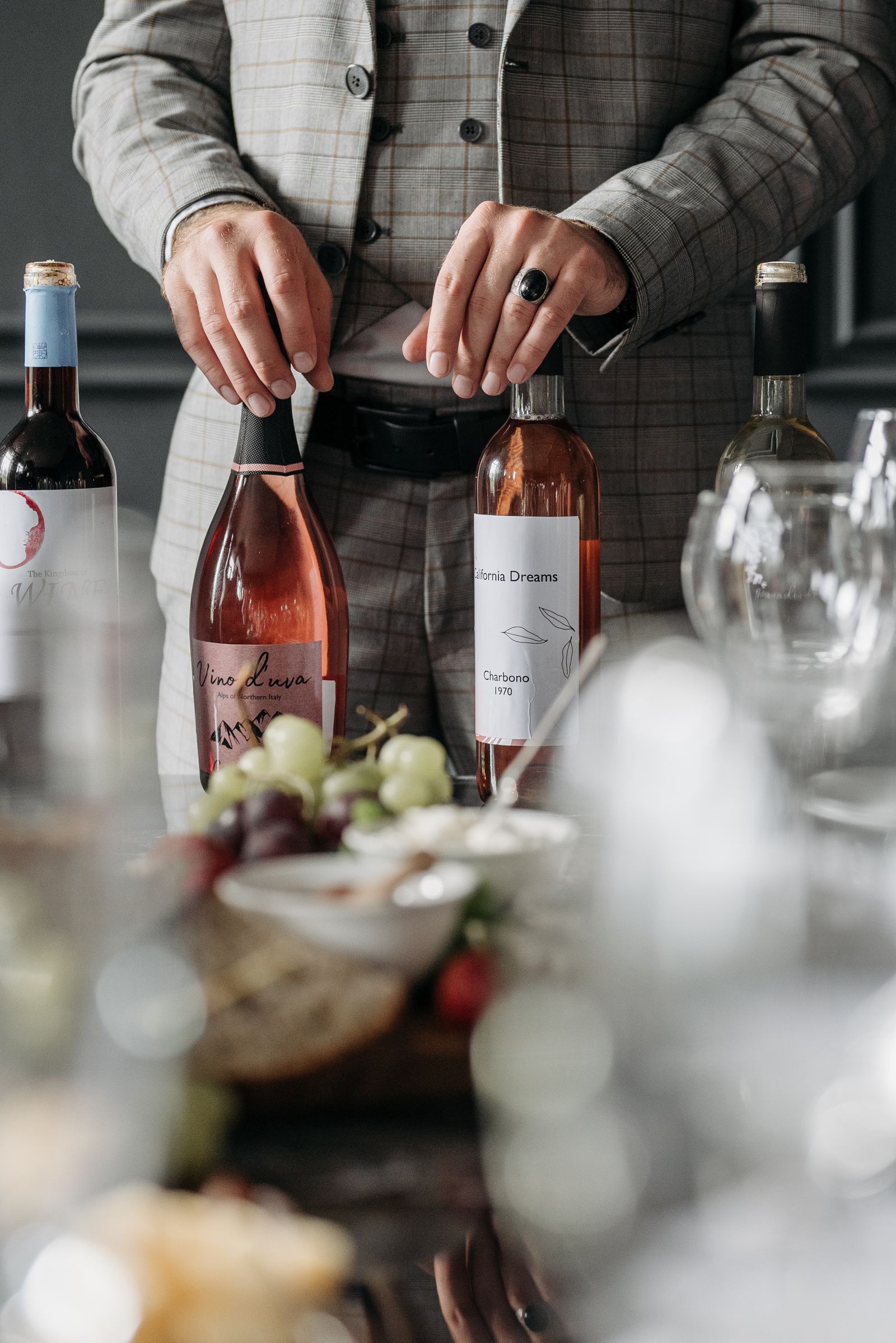 A thoughtfully arranged wine-tasting experience